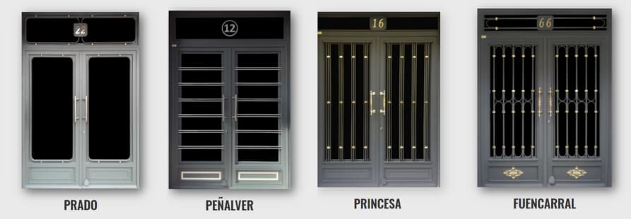 modelos de puertas de portal madrid